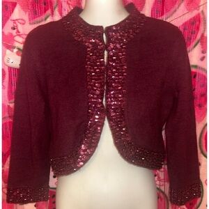 ❤️ Vintage Sequin Linen/ Cotton Blend Cardigan